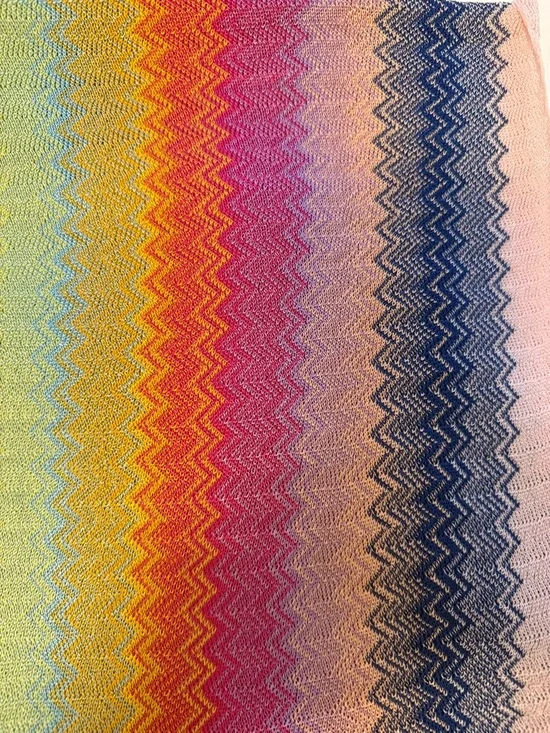 Missoni Multicolor Zigzag Knit Scarf Wrap Fringe Shawl Italy 84 x 14.5 NWT - Picture 4 of 9